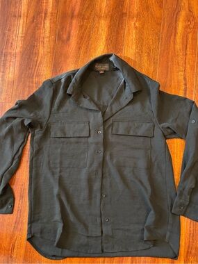 Black Label Black Button-Front Women's Blouse